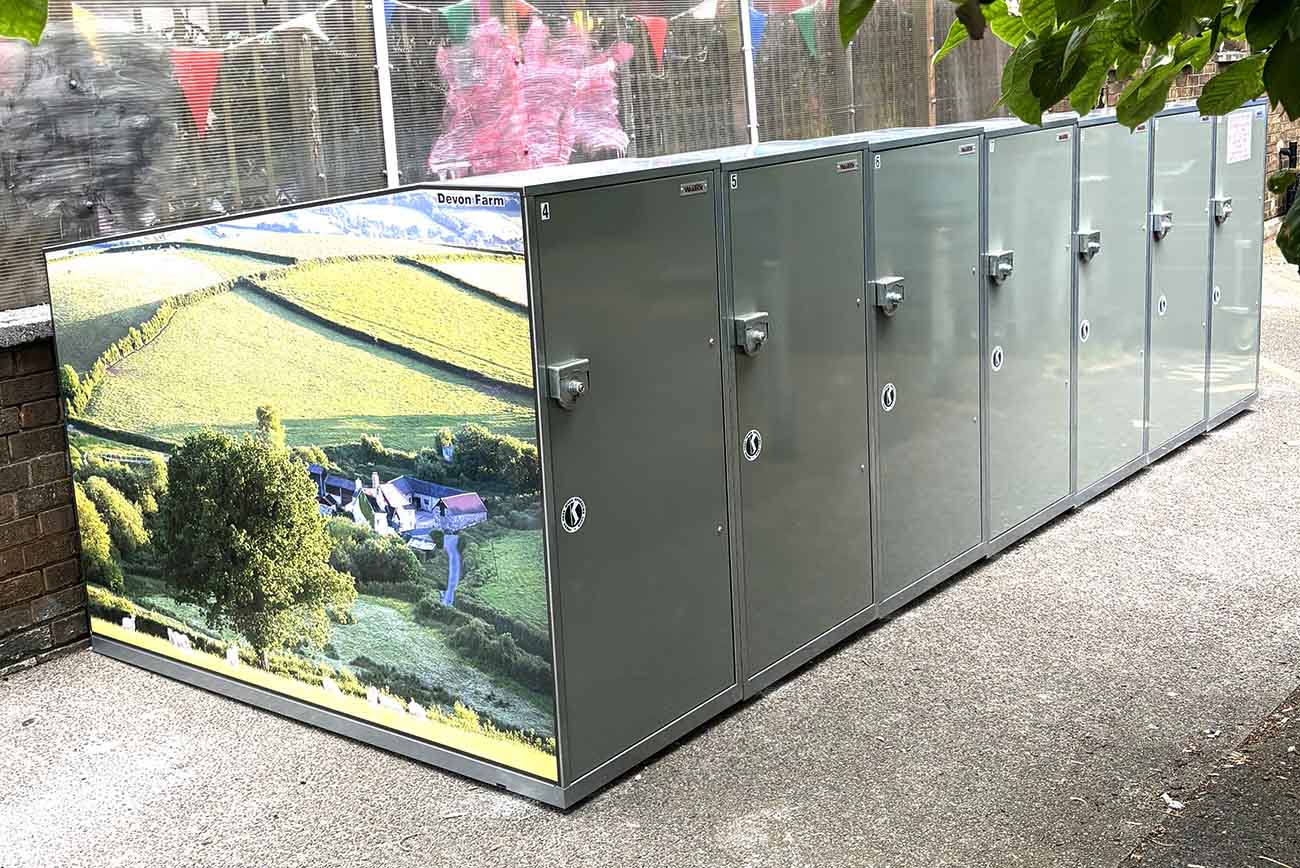 Cycle hangars in a row_secure bike storage solution